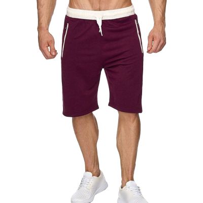 JEsilunmaMY Men's Athletic Jogger Shorts Elastic Waist Casual Loose Sweatpants Solid Color Summer Beach Shorts with Pocket (Crimson,XX-Large)