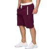 JEsilunmaMY Men's Athletic Jogger Shorts Elastic Waist Casual Loose Sweatpants Solid Color Summer Beach Shorts with Pocket (Crimson,XX-Large) view 2