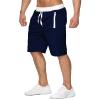 JEsilunmaMY Men's Athletic Jogger Shorts Elastic Waist Casual Loose Sweatpants Solid Color Summer Beach Shorts with Pocket (Dark Blue,X-Large) view 2