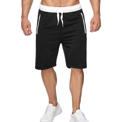 JEsilunmaMY Men's Athletic Jogger Shorts Elastic Waist Casual Loose Sweatpants Solid Color Summer Beach Shorts with Pocket (Black,Large)