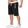 JEsilunmaMY Men's Athletic Jogger Shorts Elastic Waist Casual Loose Sweatpants Solid Color Summer Beach Shorts with Pocket (Black,Large) view 2