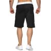 JEsilunmaMY Men's Athletic Jogger Shorts Elastic Waist Casual Loose Sweatpants Solid Color Summer Beach Shorts with Pocket (Black,Large) view 3