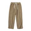 JEsilunmaMY Men's Drawstring Corduroy Pants Elastic Waist Jogger Sweatpant with Pockets Casual Athletic Wide Leg Trousers (Khaki,Large) view 1