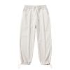 JEsilunmaMY Men's Drawstring Corduroy Pants Elastic Waist Jogger Sweatpant with Pockets Casual Athletic Wide Leg Trousers (Light Yellow,Medium)