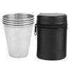 Camping Coffee Cup Set , Stainless Steel Camping Mug Camping Folding Cup , 4pcs Portable Stainless Steel Cups Set for Outdoor Camping Travel(Medium size) , thermal mug set camping cup kitchen to gone view 1