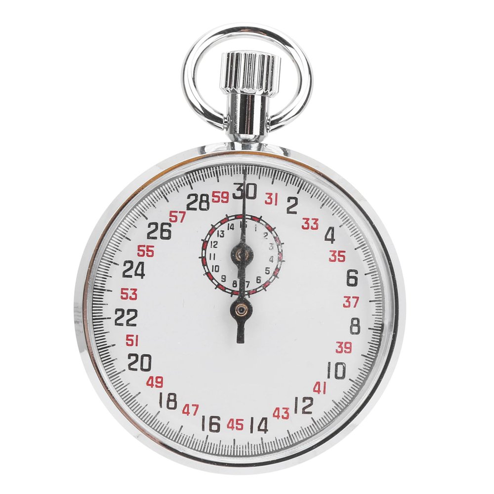 DAUERHAFT Mechanical Running Timer Stopwatch, Round Sports Chronograph for Track and Field Events, Physics Teaching Equipment
