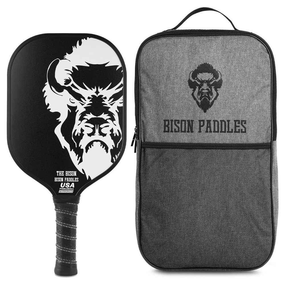Bison Paddles: Carbon Graphite Pickleball Paddles - Lightweight Pickleball Rackets | Honeycomb Composite Core Improves Pickle Ball Placement and Increases Power | Durable Unibody Construction