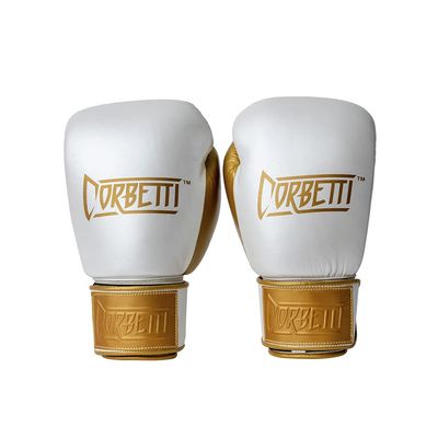 Corbetti CTG-006-10 (Pearl White, 10 oz) Muay Thai Boxing Gloves for Men and Women, Featuring Double Stitched Kevlar and Full Grain Leather, Designed for Training, Sparring, pad Work, and Heavy Bag.