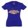 0551. Graphic Souvenir Signs Welcome to LAS Vegas Vacations Nevada for Women V Neck Fitted T Shirt (Royal X Small) view 1