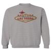 0551. Graphic Souvenir Signs Welcome to LAS Vegas Vacations Nevada Men's Crewneck Sweatshirt (Light Gray Medium)