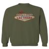 0551. Graphic Souvenir Signs Welcome to LAS Vegas Vacations Nevada Men's Crewneck Sweatshirt (Olive Large)