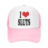 Hat,I Love Sluts Trucker Hat Baseball Cap Pink Women Men Dad Hat Golf Cowboy Hat view 2