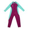 Girls Long Sleeve Swimsuit Rash Guard Sunsuit Toddler Zipper Swimwear Diving Wetsuit Little Girls Rashguard Suit UPF 50+ UV One Piece Long Pants Beachwear Surfing Bathing Suit Hot Pink 5-6 Years view 1