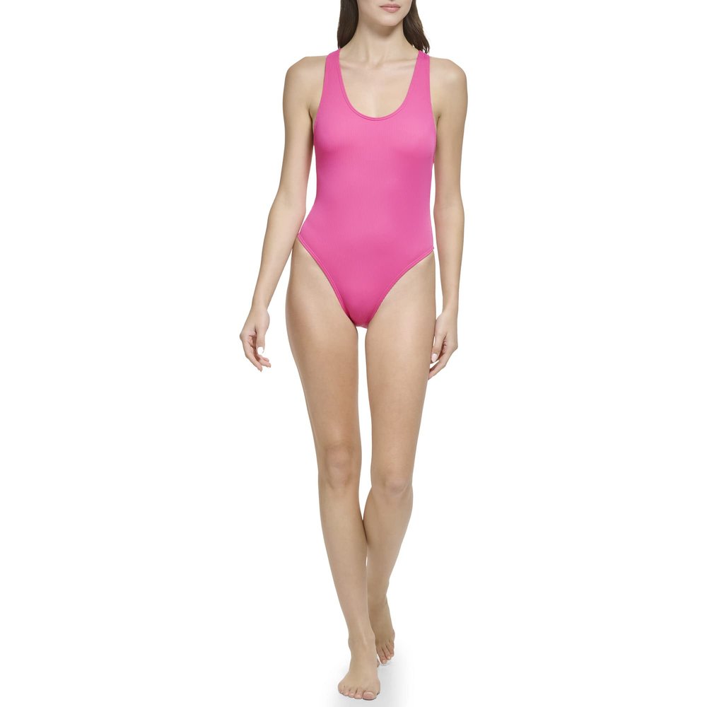 Calvin Klein Womens Lifestyle ONE Piece,Rose Silky Rib,Extra Large