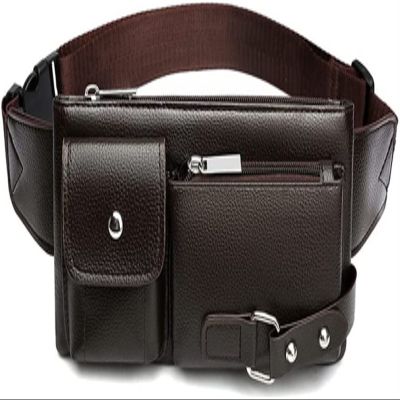 TATSEN Men's Waist Bag PU Leather Male Fanny Pack Male Shoulder Chest Bags for Phone Hip Sack Man Belt Pouch Banana Bum Bag (Color : E, Size : 24cmx4cmx12cm)