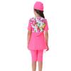 Muslim Swimsuit for Girls 2 Pieces Modest Islamic Swimwear Burkini Floral Print Top Shorts Swimming Bathing Suit Kids Rashguard Sets Bathing Suit for Summer Beachwear Short Sleeve Pink 11-12 Years view 2