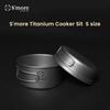 S'more Titanium Cooking Set, Ultralight Eco-Friendly Camping Cookware, 600ml Pot and 350ml Pan 2 in 1 with Folding Handle for Hiking, Traveling, and Picnic(Small) view 2