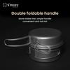 S'more Titanium Cooking Set, Ultralight Eco-Friendly Camping Cookware, 600ml Pot and 350ml Pan 2 in 1 with Folding Handle for Hiking, Traveling, and Picnic(Small) view 4