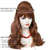 Wiggy Mermaid Beehive Wig Auburn + Necklace Earrings Bracelet Women 60s 70s Vintage Long Curly Bouffant Updo Victorian Fembot Wig 50s Costume Married Housewife Hair Wigs for Halloween Party + Cap view 3