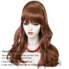 Wiggy Mermaid Beehive Wig Auburn + Necklace Earrings Bracelet Women 60s 70s Vintage Long Curly Bouffant Updo Victorian Fembot Wig 50s Costume Married Housewife Hair Wigs for Halloween Party + Cap view 4
