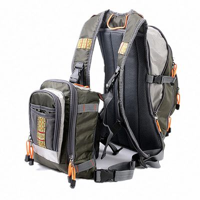 UNISTRENGH Adjustable Fly Fishing Multi-pocket Backpack Chest Bag with Fishing Lure Bag Premium Gear Packs (Militery Green)
