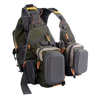 UNISTRENGH Fly Fishing Vest Multi Pocket Waistcoat Adjustable Breathable Mesh Fishing Gear Jacket for Men and Women (V-SBS)