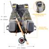 UNISTRENGH Fly Fishing Vest Multi Pocket Waistcoat Adjustable Breathable Mesh Fishing Gear Jacket for Men and Women (V-SBS) view 4