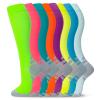 fenglaoda 8 Pairs Compression Socks for Men & Women 20-30 mmHg Knee High Nurse Pregnant Running Medical and Travel Athletic(S/M,Multi10) view 1