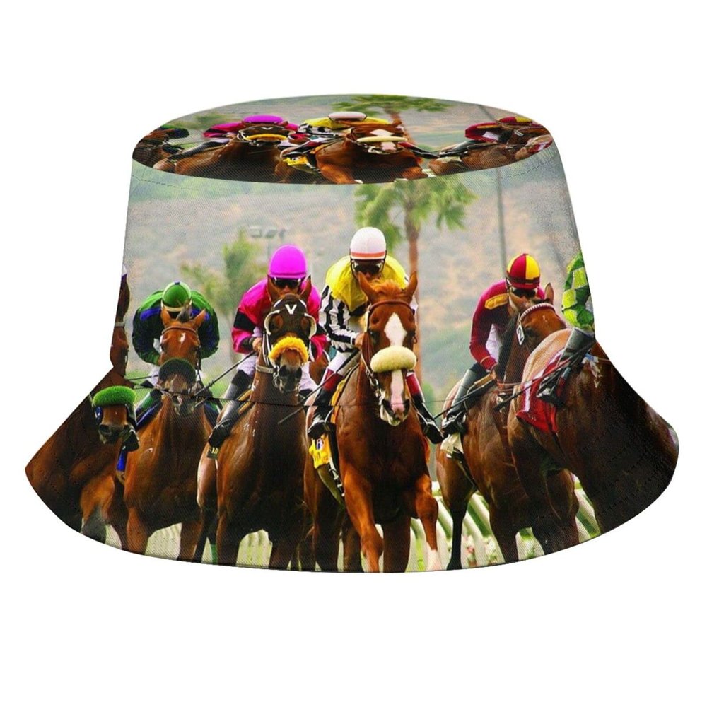 Funny Horse Bucket Hat for Women Men Packable Summer Travel Sun Beach Fishing Cap Outdoor Cap
