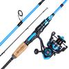 Sougayilang Fishing Pole, 30-Ton Carbon Fiber Fishing Rod and Reel Combo, 2 Pcs Blanks Spinning Reel Combos-Blue-5.9ft and 2000 Spinning Reel view 1