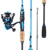 Sougayilang Fishing Pole, 30-Ton Carbon Fiber Fishing Rod and Reel Combo, 2 Pcs Blanks Spinning Reel Combos-Blue-5.9ft and 2000 Spinning Reel view 2