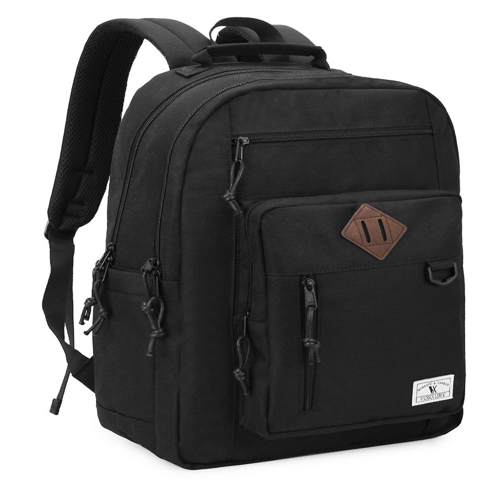 VX VONXURY Backpack for Men,Women 18L Largel School Bag,2 Compartments Daypack for Teens Boys Girls (Black)