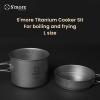 S'more Titanium Cooking Set, Ultralight Eco-Friendly Camping Cookware, 1100ml Pot and 350ml Pan 2 in 1 with Folding Handle for Hiking, Traveling, and Picnic(Medium) view 2