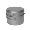 S'more Titanium Cooking Set, Ultralight Eco-Friendly Camping Cookware, 1600ml Pot and 500ml Pan 2 in 1 with Folding Handle for Hiking, Traveling, and Picnic(Large) view 1