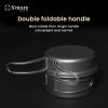 S'more Titanium Cooking Set, Ultralight Eco-Friendly Camping Cookware, 1600ml Pot and 500ml Pan 2 in 1 with Folding Handle for Hiking, Traveling, and Picnic(Large) view 4