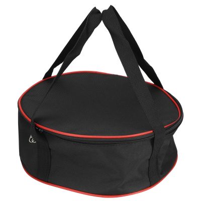 Hapivida Dishes Storage Bag, Camping Tableware Carrying Bag Round Crockery Thermal Food Carrier Dinnerware Bag BBQ Cookware Organizer for Outdoor Hiking Plate Bowl Pot