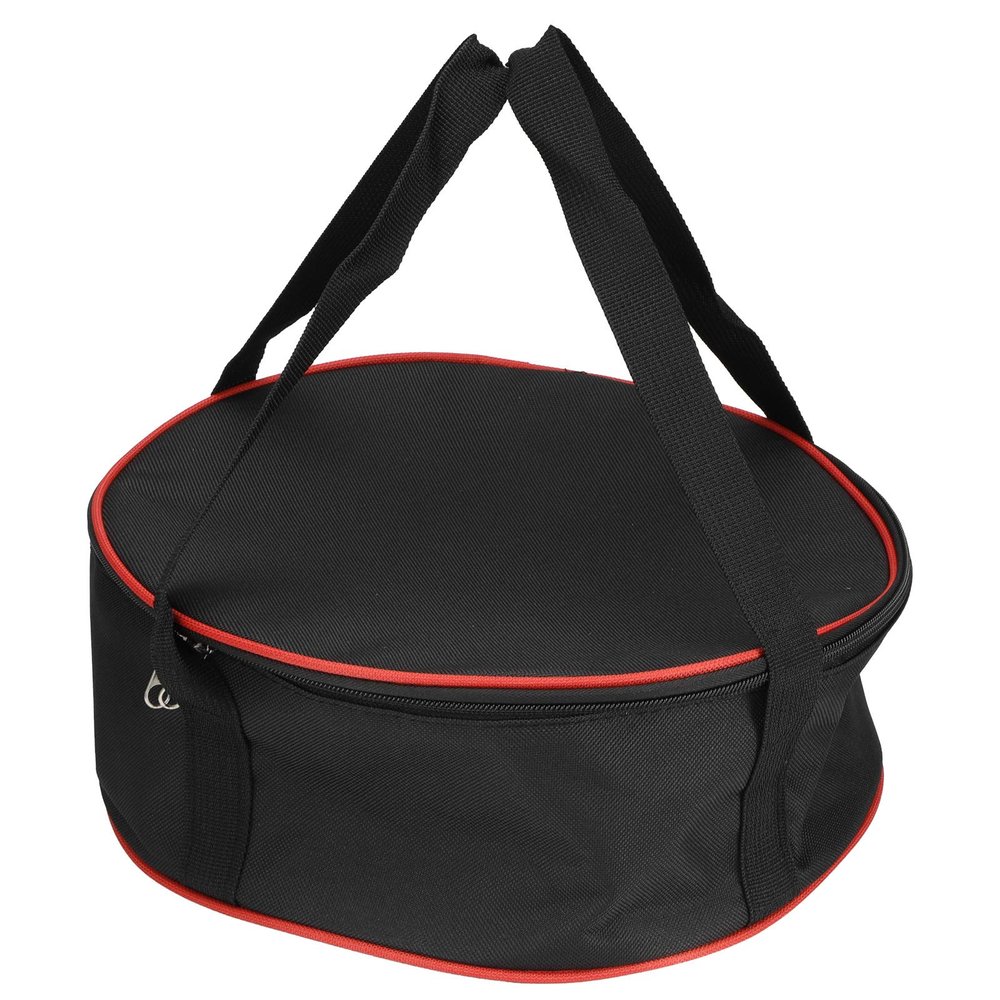 Hapivida Dishes Storage Bag, Camping Tableware Carrying Bag Round Crockery Thermal Food Carrier Dinnerware Bag BBQ Cookware Organizer for Outdoor Hiking Plate Bowl Pot