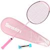 Senston N90 Badminton Racket Single High-Grade Badminton Racquet Carbon-Fiber Badminton Racket Pink with Racket Cover view 1
