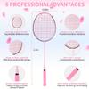 Senston N90 Badminton Racket Single High-Grade Badminton Racquet Carbon-Fiber Badminton Racket Pink with Racket Cover view 2