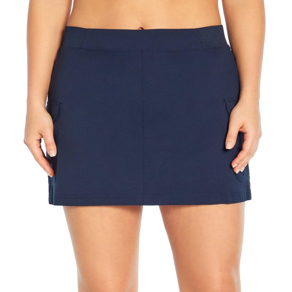 Balance Collection Womens Emily Woven Snap Pocket Skort, Navy Blazer, Small