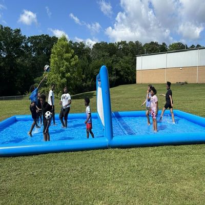 awesmflate 33FT/L Inflatable Pool Volleyball Net Pool Volleyball Set Beach Games for Adults and Family Party Yard Giant Summer Games
