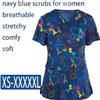 2025 Summer New Cartoon Printed Nursing Scrubs Shirts for Women Frenchie Plus Size 4x-5x Stretch Cute Prints with Designs view 3