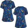 2025 Summer New Cartoon Printed Nursing Scrubs Shirts for Women Frenchie Plus Size 4x-5x Stretch Cute Prints with Designs view 4