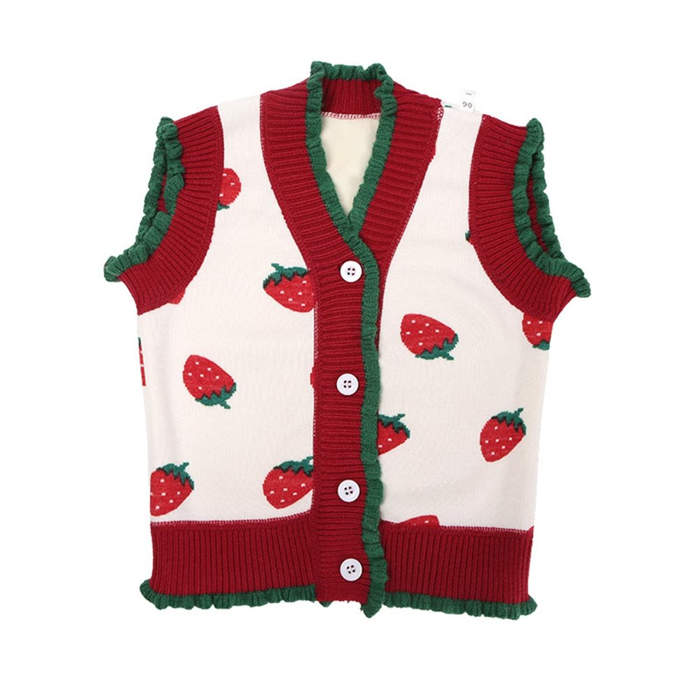 Baby Sleeveless Vest Toddler Children Kids Baby Boys Girls Cute Cartoon Ruffled Sleeveless Knitted (Beige, 5-6 Years)