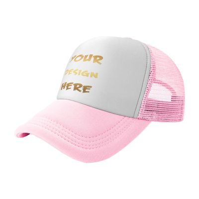 Custom Mesh Trucker Hats with Your Own Text Photo, Custom hat for Men Women Personalized Outdoor Snapback Dad Hat Adjustable Baseball Caps Pink