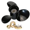 Boatman 13x19 Aluminum Outboard Propeller Compatible with Mercury Engine 40/50/70/75/80/90/100/115/125/140 HP,15 Spline Tooth,RH view 3