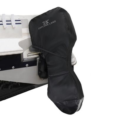 Explore Land Fade Resistant Full Outboard Motor Cover - Waterproof Upgraded Strong 600D Heavy Duty Boat Engine Covers Fit for Motor 60-100 HP, Black