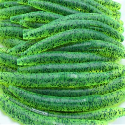 5" Chartreuse Pepper Stick Baits Wacky Plastic Worms Bass Fishing 50 Pack