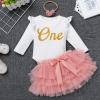 1 year old Birthday Outfit Girl, Winter Onederland 1st Birthday Girl Decorations, One Groovy Baby 1st Birthday outfit, Newborn Tutu, Birthday Dress for 1 Year Old Girl, Pink - Long Sleeve 12-18 Months view 2