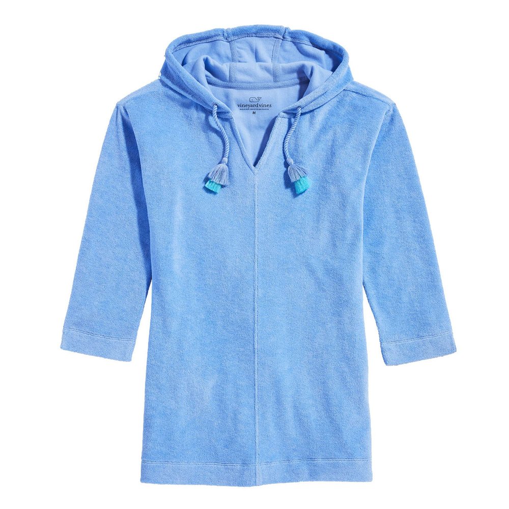 vineyard vines Girls Terry Towel Coverup, Ocean Breeze, 4T